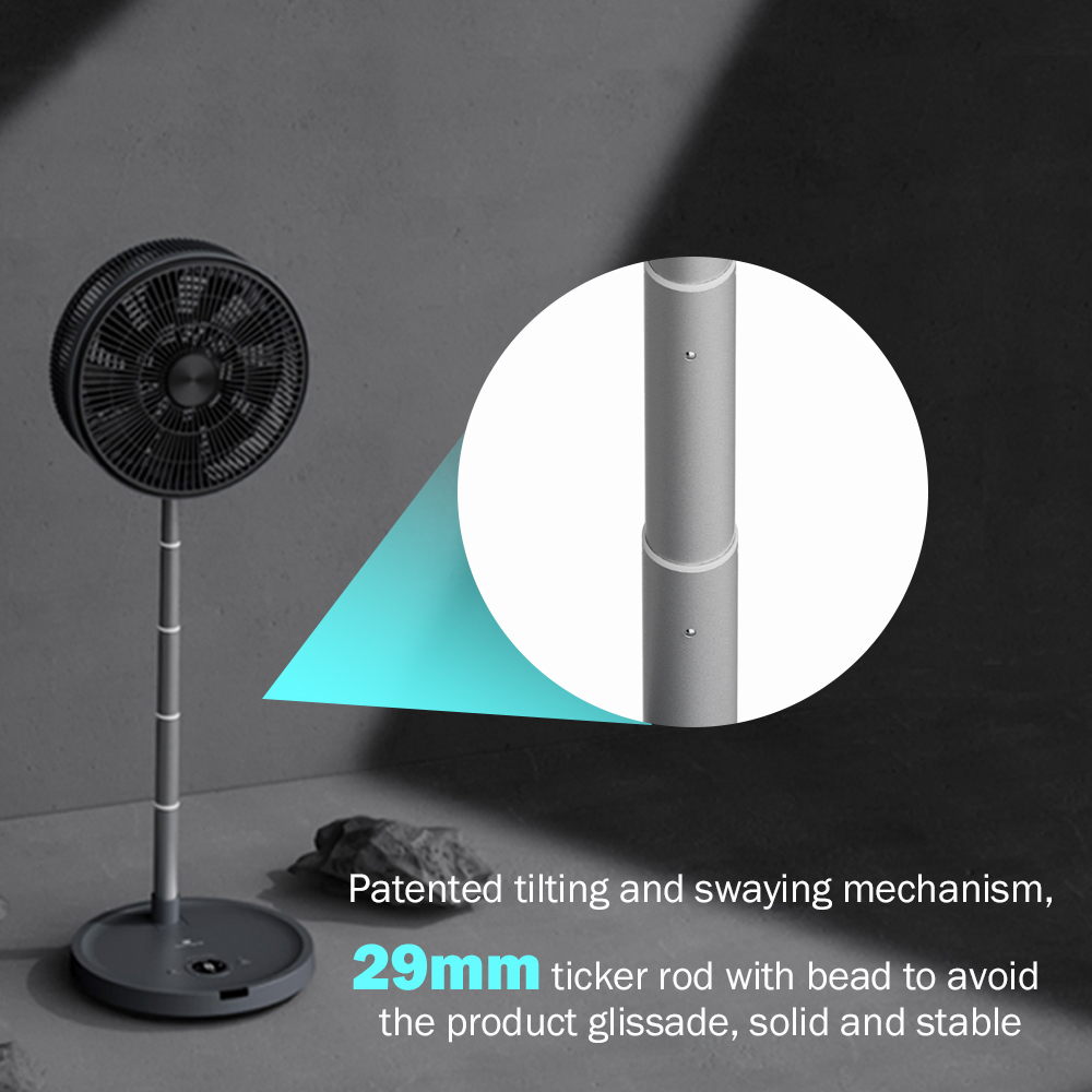Rechargeable Telescopic Portable Fold Stand Fan